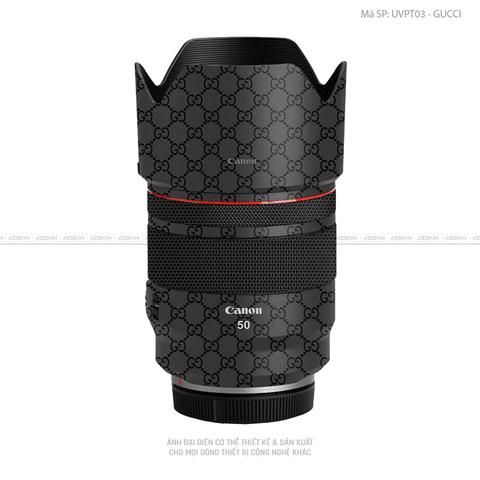 Dán Skin Ống Kính Canon Vân Nổi Pattern Gucci Đen | UVPT03