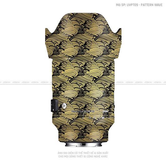 Dán Skin Ống Kính Sigma Vân Nổi Pattern Wave Vàng | UVPT09