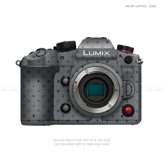 Dán Skin Máy Ảnh Lumix Vân Nổi Icon Xám | UVPT04