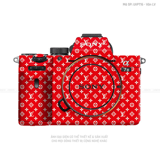 Dán Skin Máy Ảnh Sony Vân Pattern LV Đỏ Trắng | UVPT16