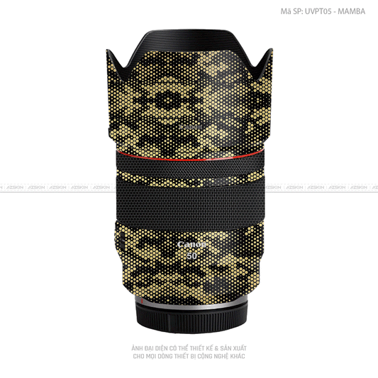 Dán Skin Ống Kính Canon Vân Nổi Mamba Vàng Đồng | UVPT05