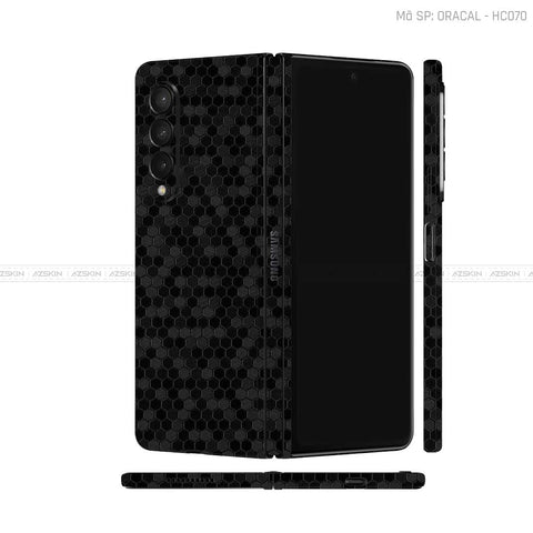 Dán Skin 3M/Oracal Galaxy Z Fold3 Vân Tổ Ong Đen | HC070