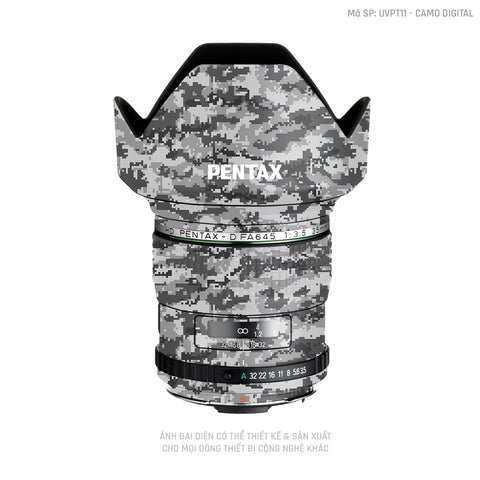 Dán Skin Ống Kính Pentax Vân Nổi Camo Digital Xám | UVPT11