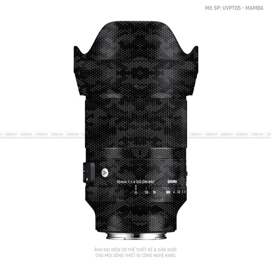 Dán Skin Ống Kính Sigma Vân Nổi Pattern Mamba Đen | UVPT05