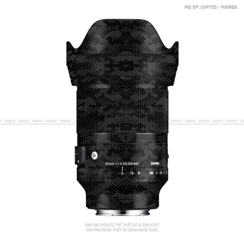 Dán Skin Ống Kính Sigma Vân Nổi Pattern Mamba Đen | UVPT05