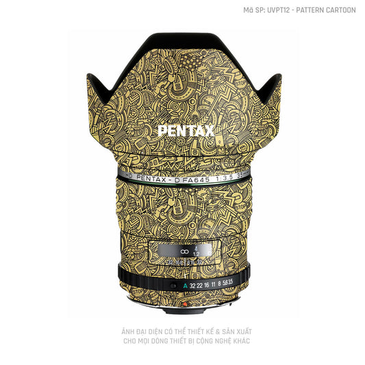Dán Skin Ống Kính Pentax Pattern Cartoon Vàng | UVPT12