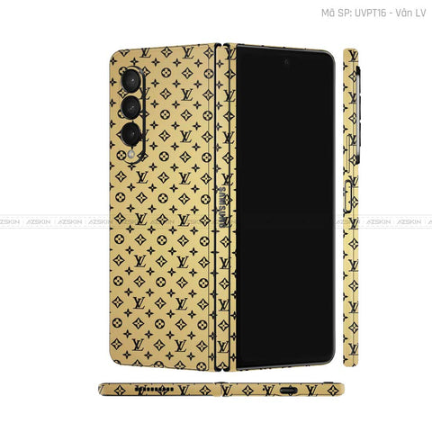 Dán Skin Galaxy Z Fold3 Vân LV Vàng Đồng | UVPT16