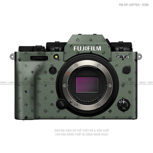 Dán Skin Máy Ảnh Fujifilm Vân Nổi Pattern Icon Xanh | UVPT04