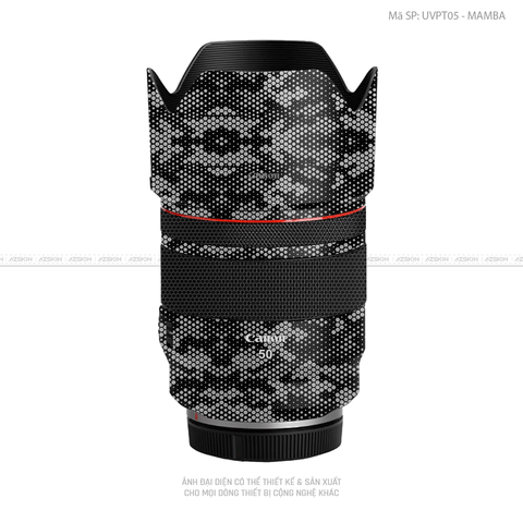 Dán Skin Ống Kính Canon Vân Nổi Mamba Bạc | UVPT05
