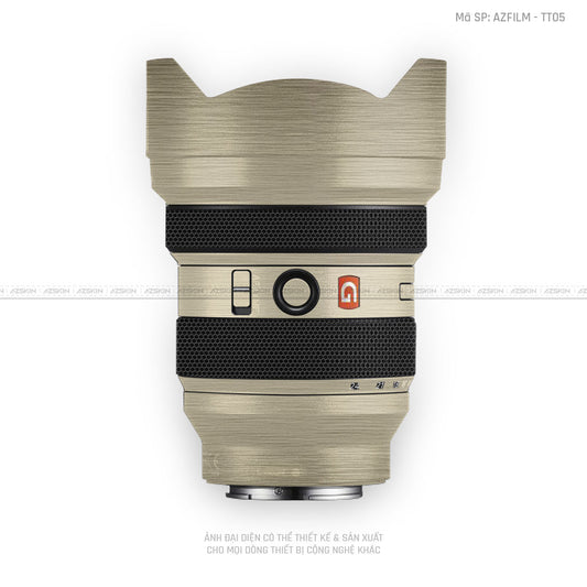 Skin Ống Kính Sony Vân Xước Titan Vàng Sampanh | AZFILM - TT05