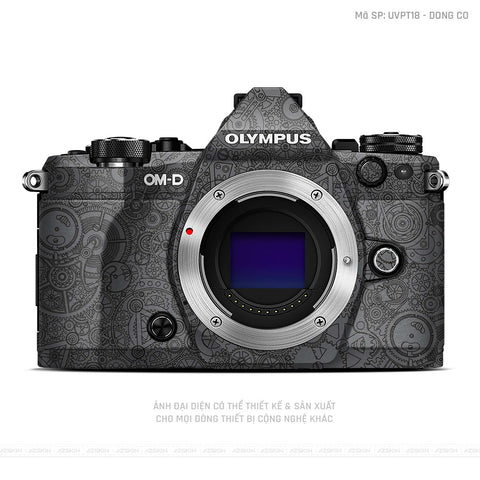 Dán Skin Máy Ảnh Olympus Vân Nổi Động Cơ Xám | UVPT18