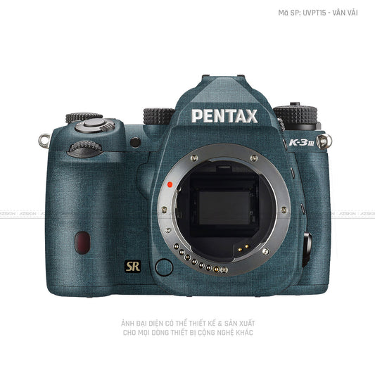 Dán Skin Máy Ảnh Pentax Vân Vải Xanh Cổ Vịt | UVPT15