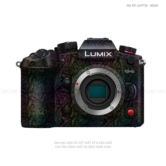 Dán Skin Máy Ảnh Lumix Vân Nổi Pattern Neon 02 | UVPT19