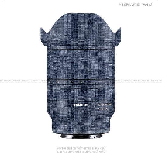 Dán Skin Ống Kính Tamron Vân Vải Xanh Blue | UVPT15