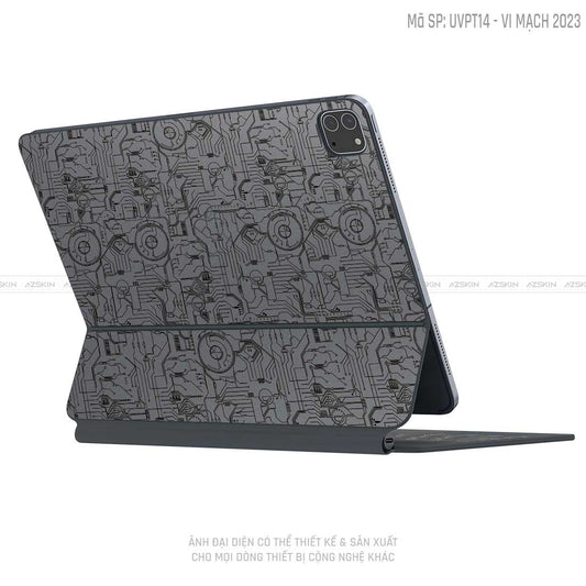 Dán Skin Magic Keyboard Vân Vi Mạch 2023 Xám | UVPT14