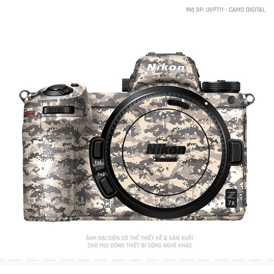 Dán Skin Máy Ảnh Nikon Vân Nổi Camo Digital Vàng Cát | UVPT11