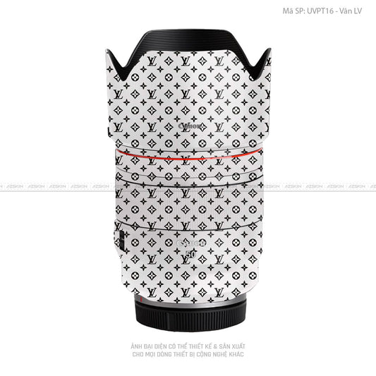 Dán Skin Ống Kính Canon Vân Nổi Pattern LV Trắng | UVPT16