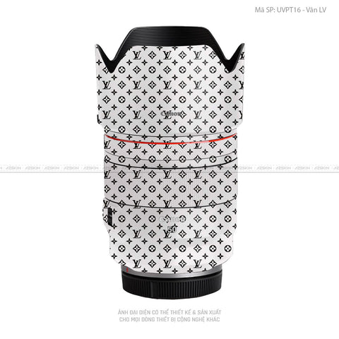 Dán Skin Ống Kính Canon Vân Nổi Pattern LV Trắng | UVPT16