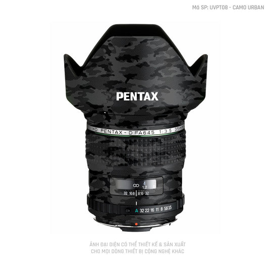 Dán Skin Ống Kính Pentax Pattern Camo Urban Đen | UVPT08