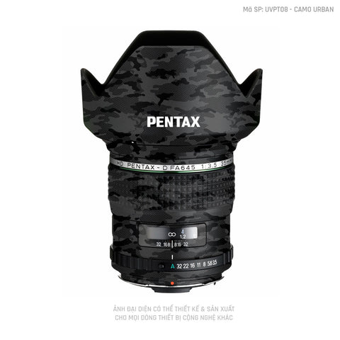 Dán Skin Ống Kính Pentax Pattern Camo Urban Đen | UVPT08
