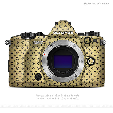 Dán Skin Máy Ảnh Olympus Vân Pattern LV Vàng Gold | UVPT16