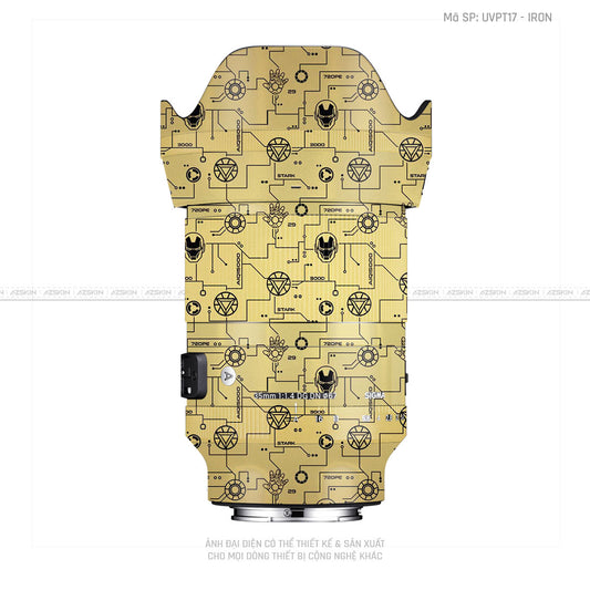 Dán Skin Ống Kính Sigma Vân Nổi Pattern Ironman Vàng | UVPT17