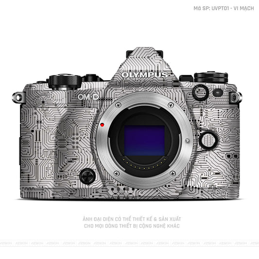 Dán Skin Máy Ảnh Olympus Vân Nổi Vi Mạch Trắng | UVPT01