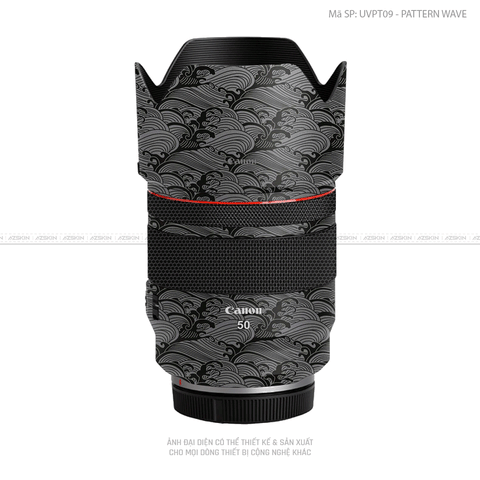 Dán Skin Ống Kính Canon Vân Nổi Pattern Wave Xám | UVPT09