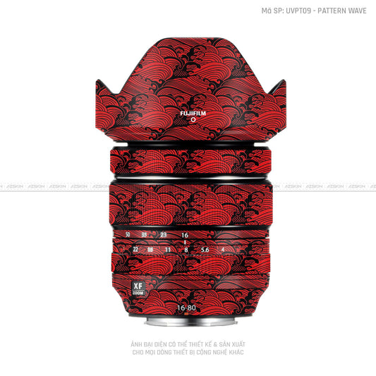 Dán Skin Ống Kính Fujifilm Vân Nổi Pattern Wave Đỏ | UVPT09