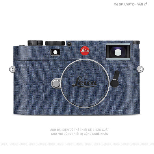 Dán Skin Máy Ảnh Leica Vân Vải Xanh Bò | UVPT15