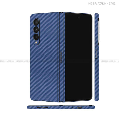 Dán Skin Galaxy Z Fold4 Vân Carbon Xanh | AZFILM - CA02