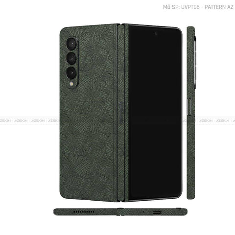 Dán Skin Galaxy Z Fold4 Vân Nổi Pattern AZ Xanh | UVPT06