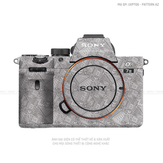 Dán Skin Máy Ảnh Sony Vân Pattern AZ Trắng | UVPT06