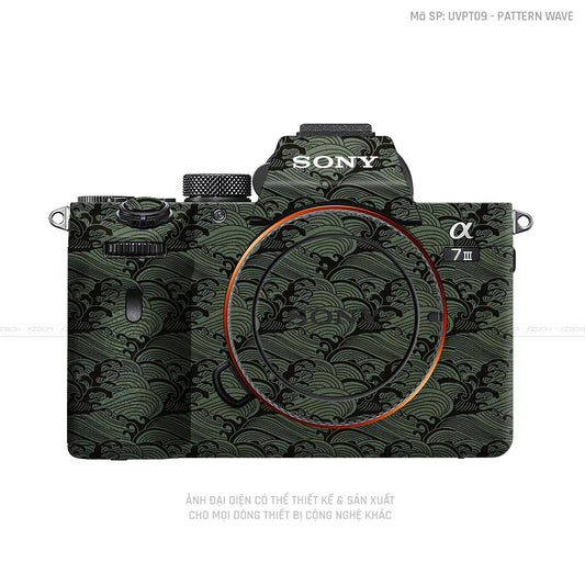 Dán Skin Máy Ảnh Sony Vân PATTERN WAVE Xanh | UVPT09