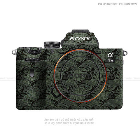 Dán Skin Máy Ảnh Sony Vân PATTERN WAVE Xanh | UVPT09