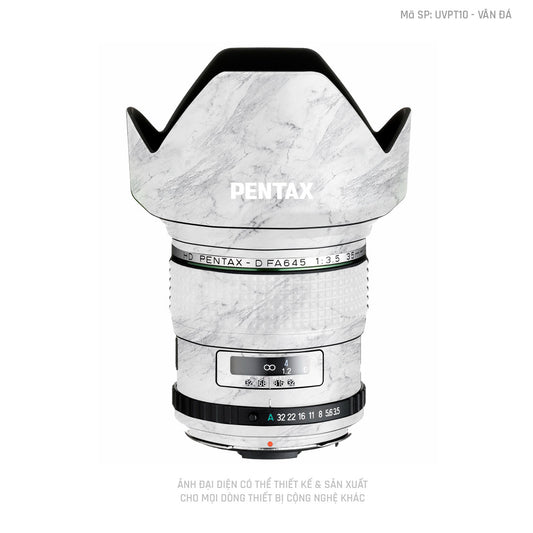 Dán Skin Ống Kính Pentax Vân Đá Trắng | UVPT10