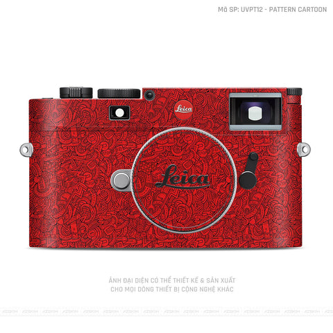 Dán Skin Máy Ảnh Leica Vân Pattern Cartoon Đỏ | UVPT12