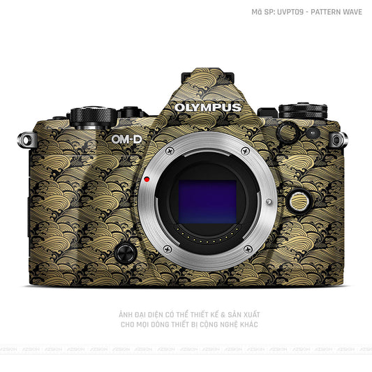Dán Skin Máy Ảnh Olympus Vân Nổi Pattern Wave Vàng | UVPT09