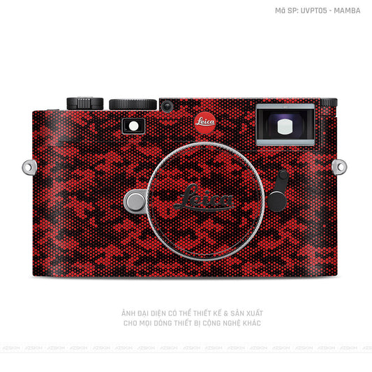 Dán Skin Máy Ảnh Leica Vân Nổi Mamba Đỏ | UVPT05