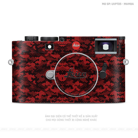Dán Skin Máy Ảnh Leica Vân Nổi Mamba Đỏ | UVPT05