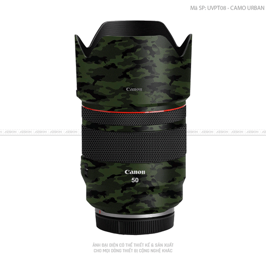 Dán Skin Ống Kính Canon Vân Nổi Camo Urban Xanh | UVPT08