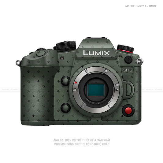 Dán Skin Máy Ảnh Lumix Vân Nổi Icon Xanh | UVPT04
