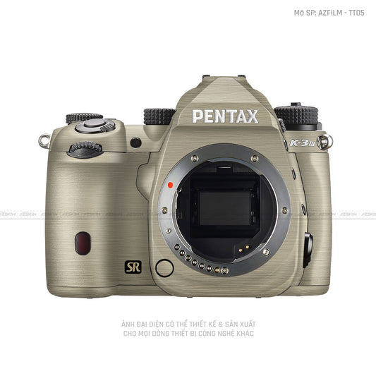 Dán Skin Máy Ảnh Pentax Vân Xước Titan Vàng Sampanh  | AZFILM - TT05