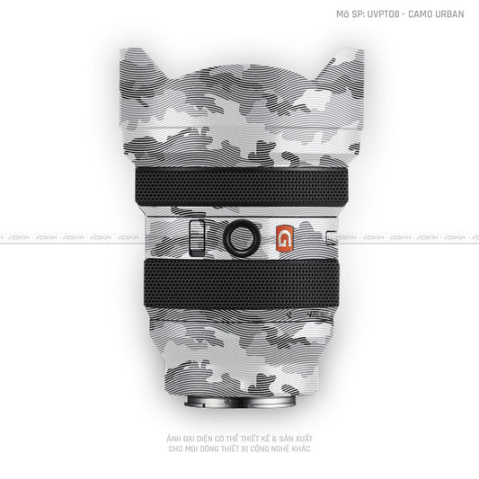 Dán Skin Ống Kính Sony Vân Nổi Camo Urban Trắng 2 | UVPT08