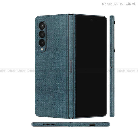 Dán Skin Galaxy Z Fold3 Vân Vải Xanh Cổ Vịt | UVPT15
