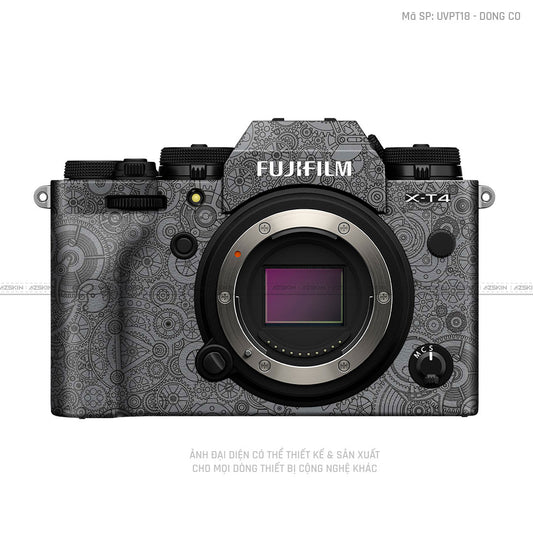 Dán Skin Máy Ảnh Fujifilm Vân Nổi Pattern Động Cơ Xám | UVPT18