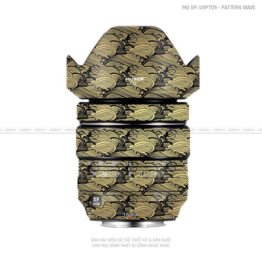 Dán Skin Ống Kính Fujifilm Vân Nổi Pattern Wave Vàng | UVPT09