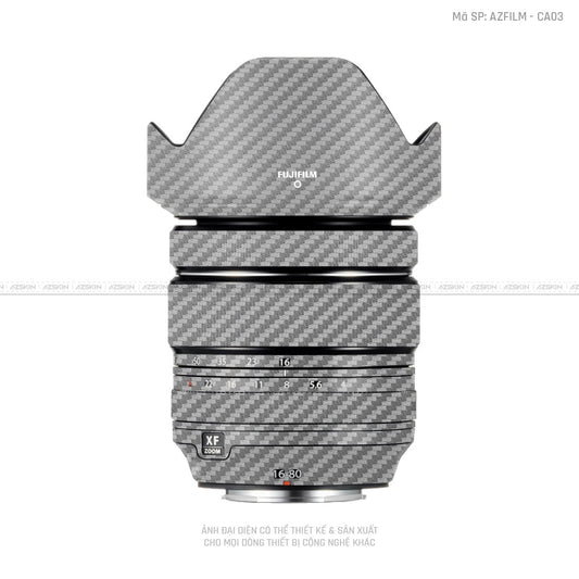 Dán Skin Ống Kính Fujifilm Vân Carbon Xám | CA03