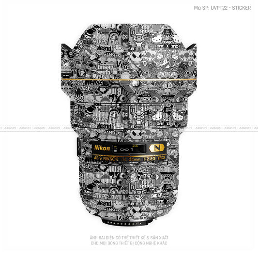 Dán Skin Ống Kính Nikon Vân Nổi Sticker 02 | UVPT22
