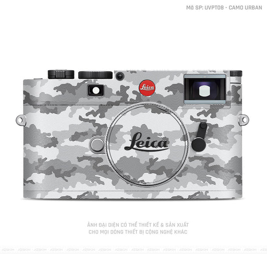 Dán Skin Máy Ảnh Leica Vân Nổi Camo Urban Trắng | UVPT08